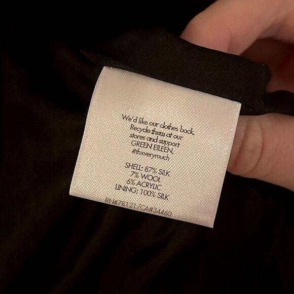 Eileen Fisher Women’s Size Large Metallic Silk Lined Open Face Cardigan Coat - Picture 6 of 12